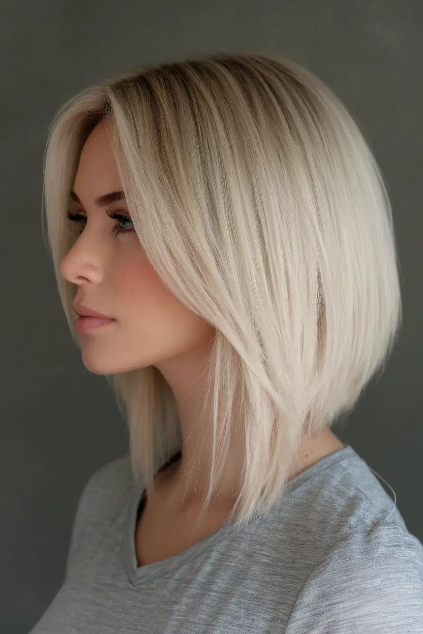 Stylish Bob Hair Looks - Summer 2025 Silky Platinum Layered Bob