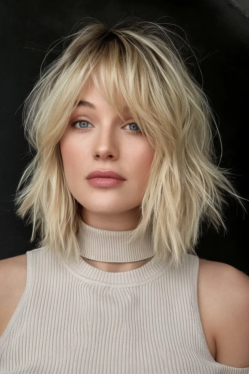 Stylish Bob Hair Looks - Summer 2025 Textured Sandy Blonde Bob With Wispy Bangs