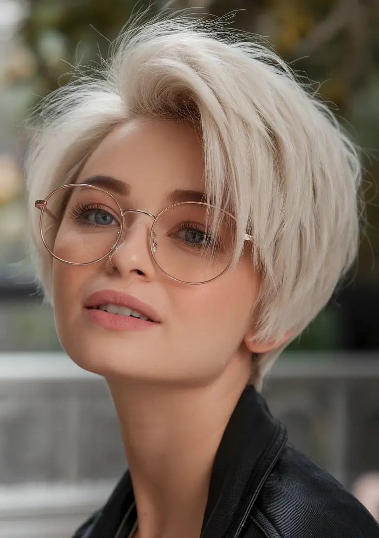 Stylish Bob Hair Looks - Summer 2025 Edgy Platinum Pixie Bob