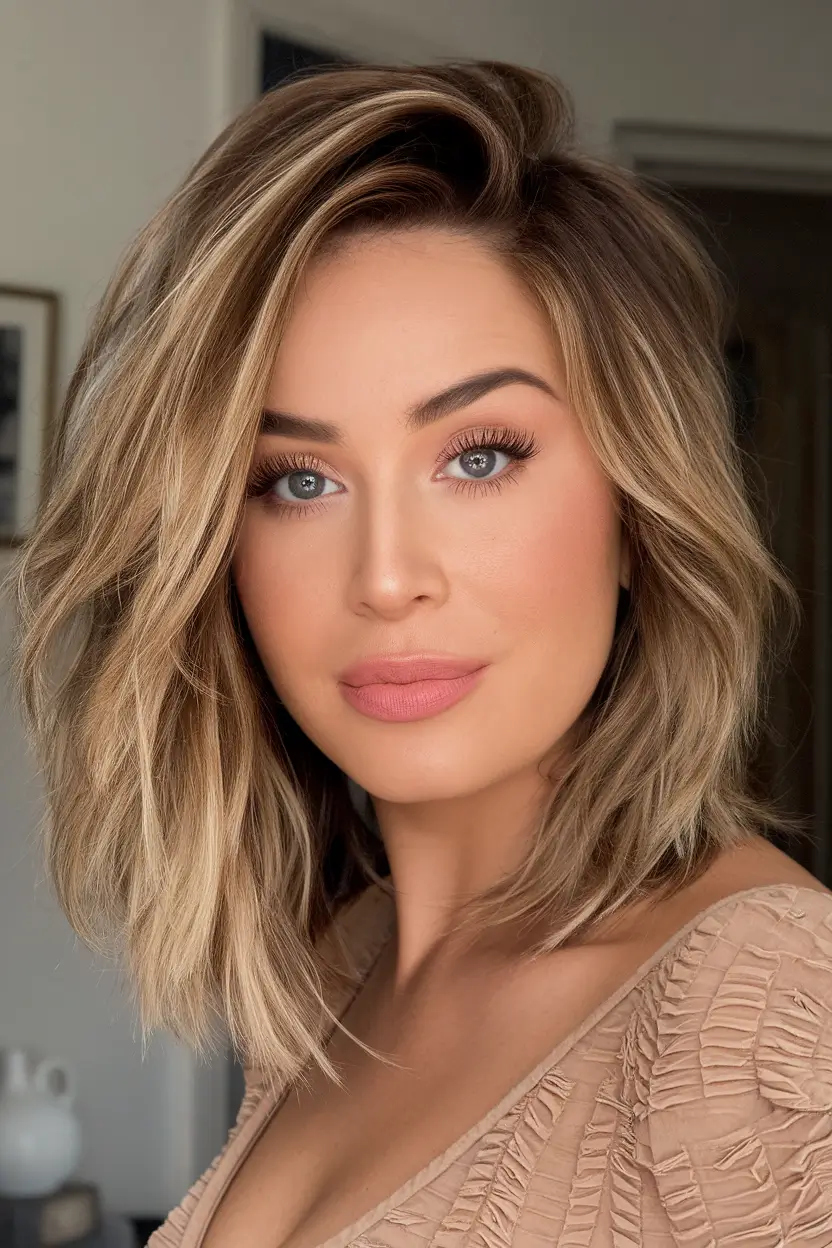 Stylish Bob Hair Looks - Summer 2025 Layered Blonde Lob with Volume