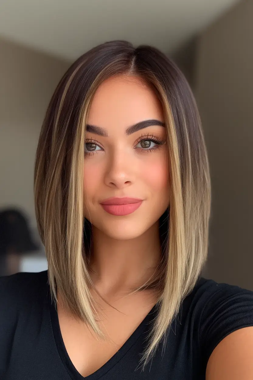 Stylish Bob Hair Looks – Summer 2025 Chic Sharp Bob with Blonde Highlights