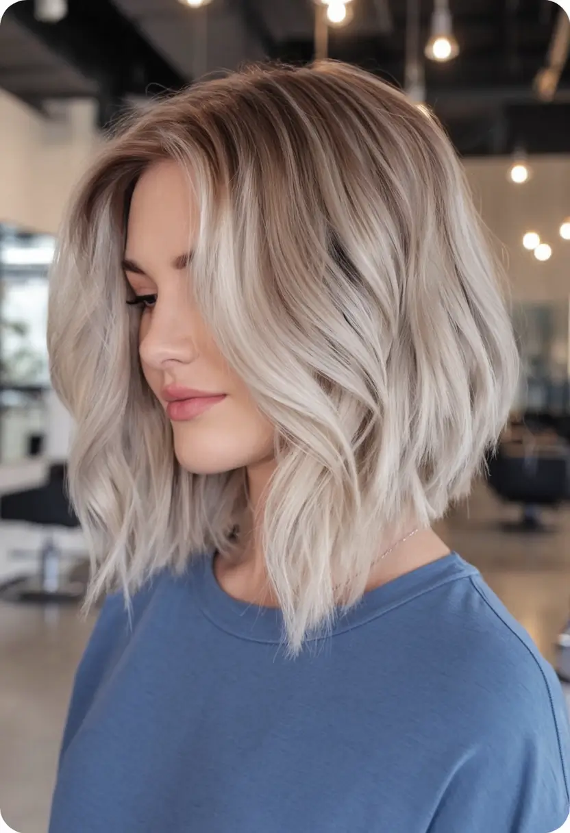 Stylish Bob Hair Looks - Summer 2025 Textured Cool Blonde Bob