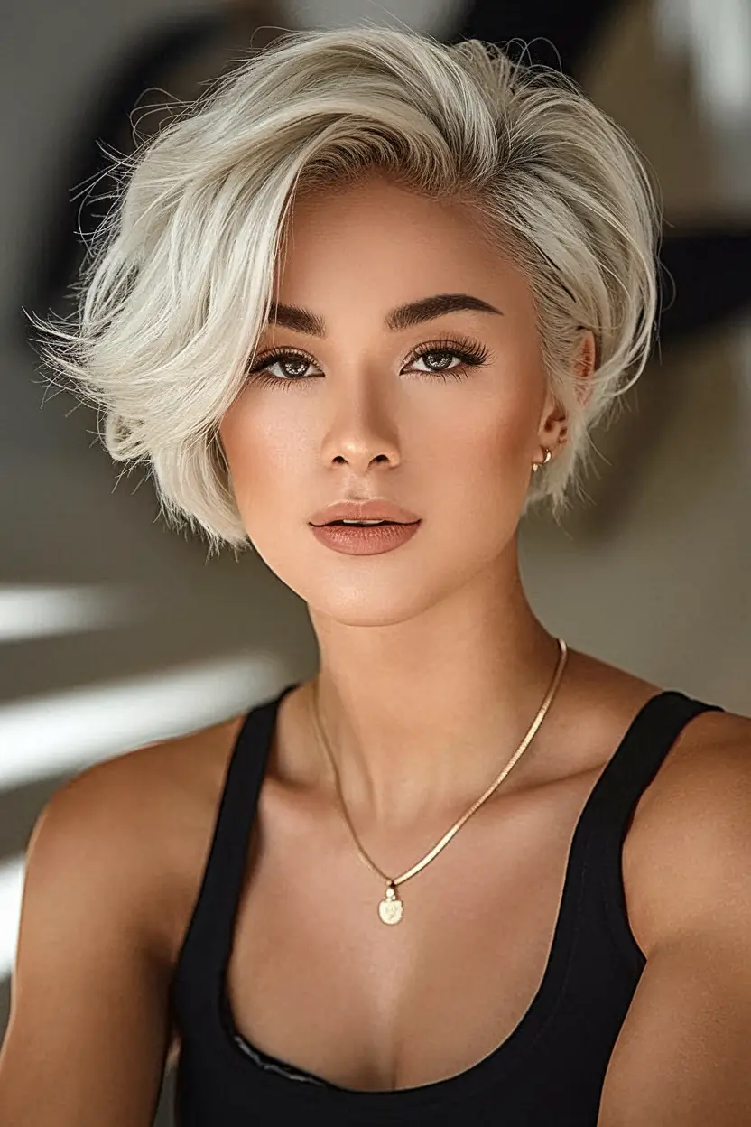 Stylish Bob Hair Looks - Summer 2025 Platinum Blonde Short Bob
