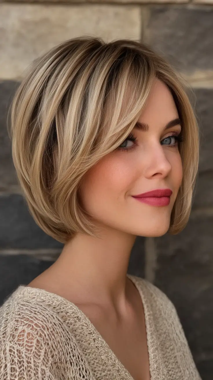 Chic Bob Haircuts for Summer 2025 - Short Hairstyle Inspo Polished Bob with Dimensional Layers