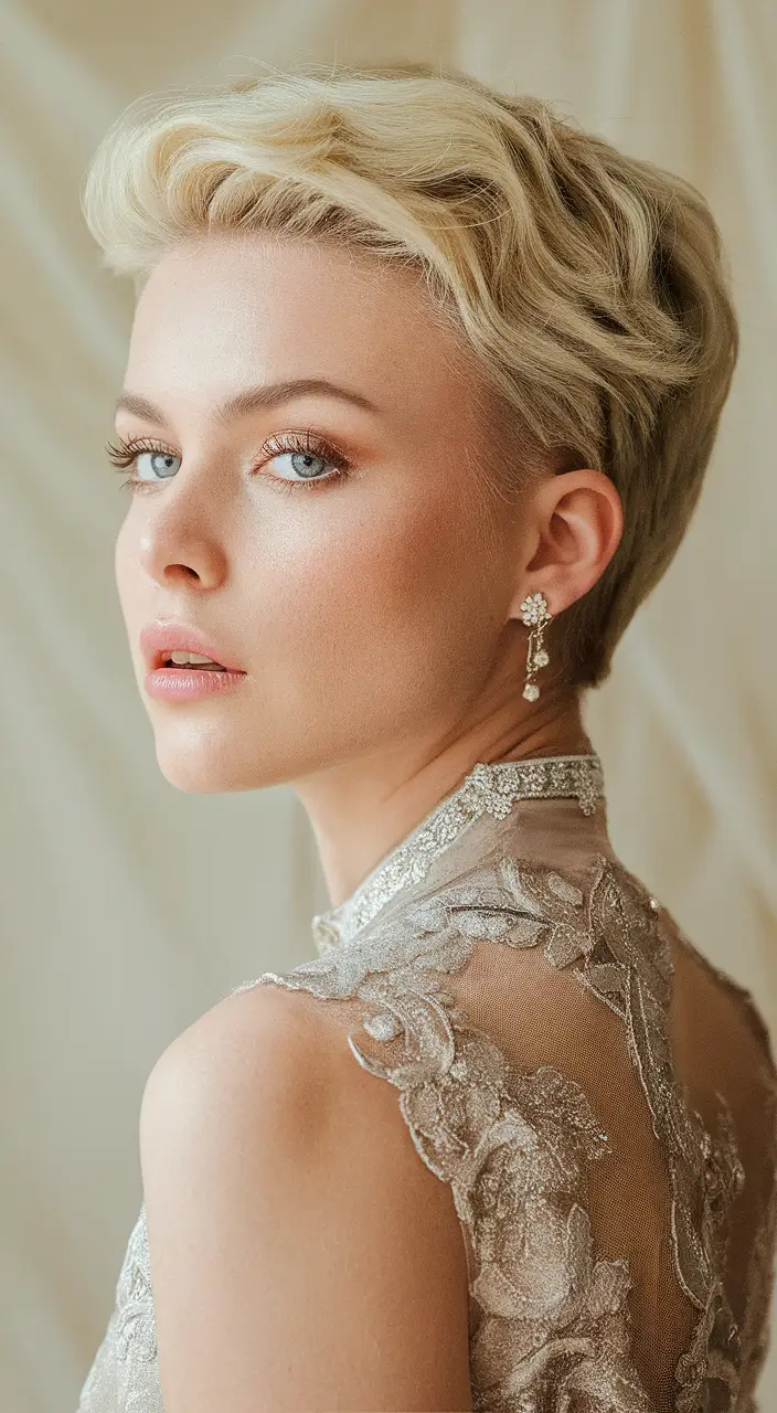Pixie Haircuts for Women - Feminine Summer 2025 Ideas Soft Glam Waves Pixie