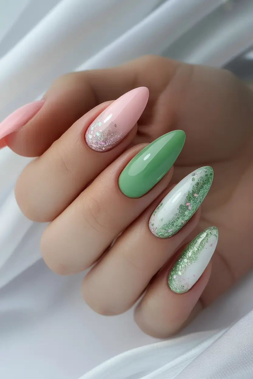 Almond Nails Made for Summer 2025 Milky Base With Nude Whispers