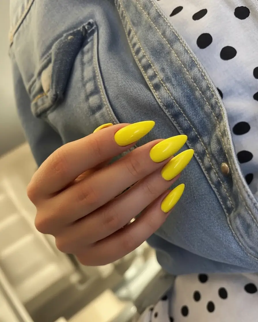 Almond Nails Made for Summer 2025 Lemon Pop Power