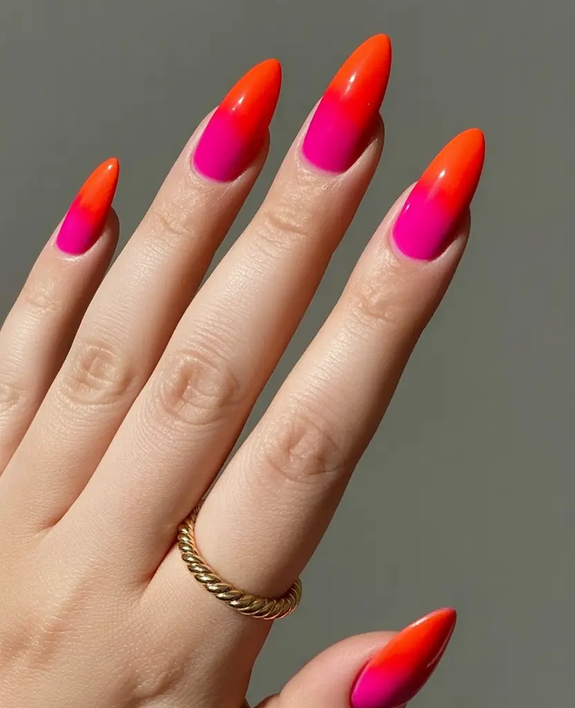 Almond Nails Made for Summer 2025 Pink Heat Fade