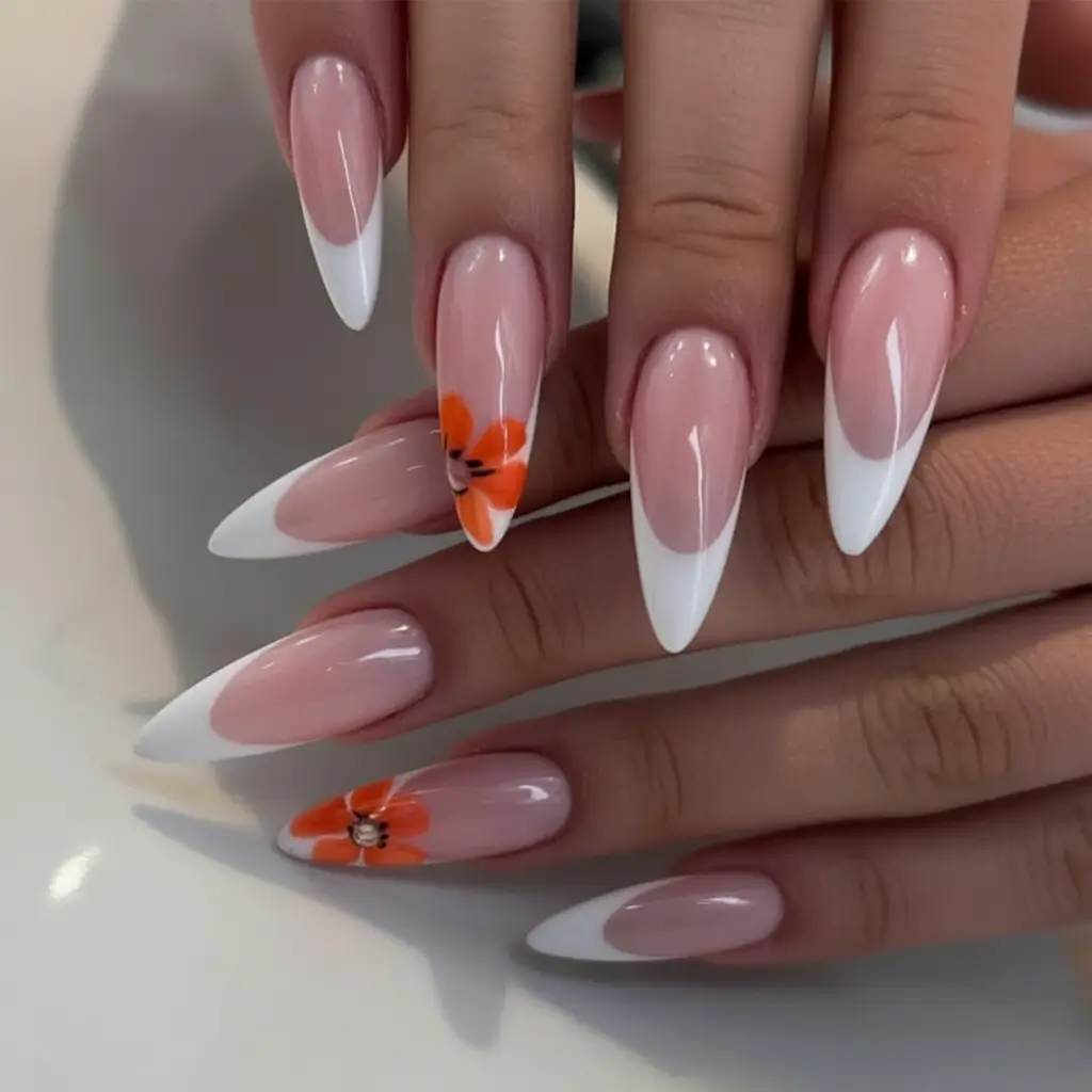 Almond Nails Made for Summer 2025 Floral French Revival