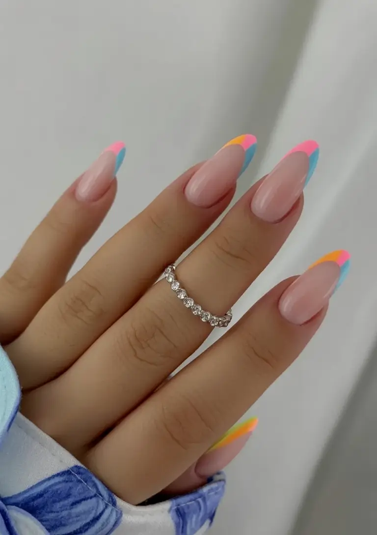 Almond Nails That Slay Summer 2025 Modern French Meets Neon Pop