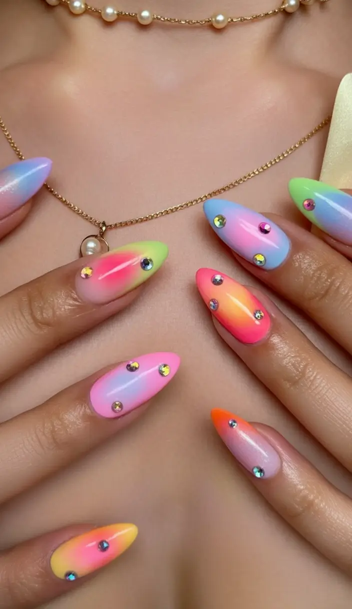 Beach-Ready Nails for 2025 Shimmer Sorbet Fade