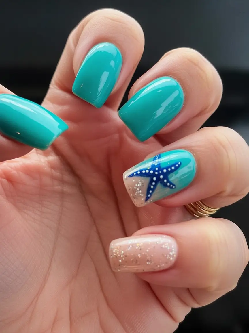Beach-Ready Nails for 2025 Ocean Breeze & Starfish Dreams