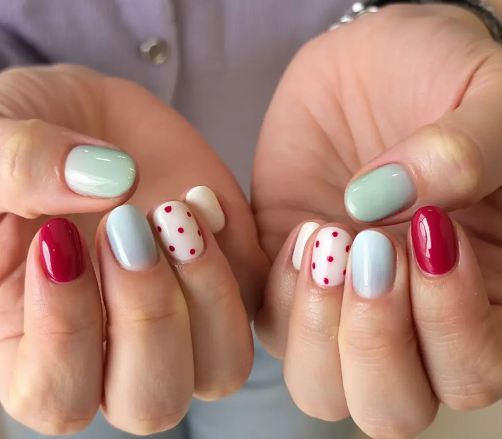 Best July Nail Colors for 2025 Playful Pastel Polka Party
