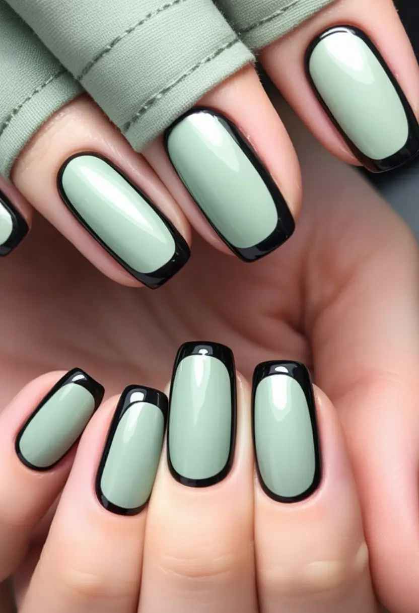 Best July Nail Colors for 2025 Shadow-Edged Olive Modern Framing for the Cool Girl