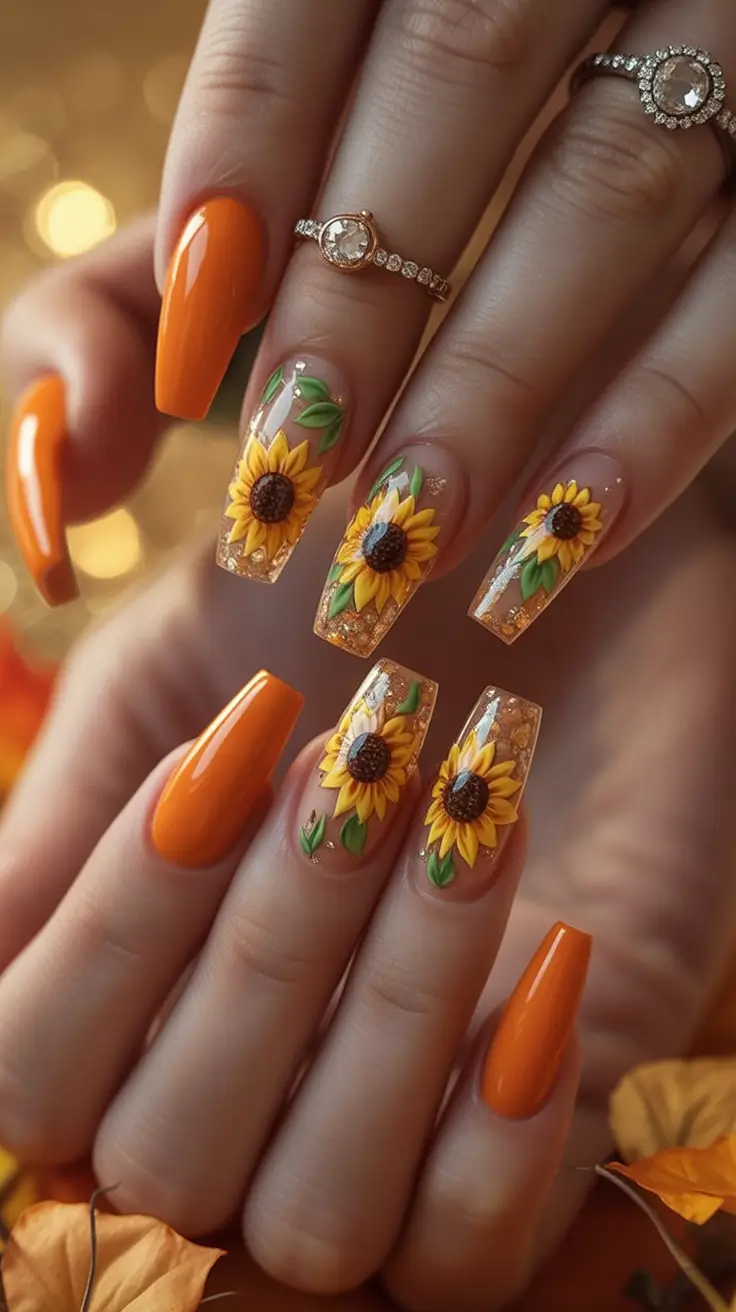 Best July Nail Colors for 2025 Sunflower Dreams and Orange Gloss