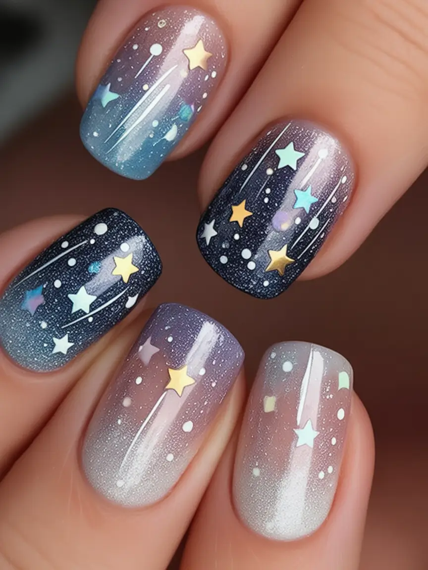 Best July Nail Colors for 2025 Starry Skies And Cosmic Shimmer