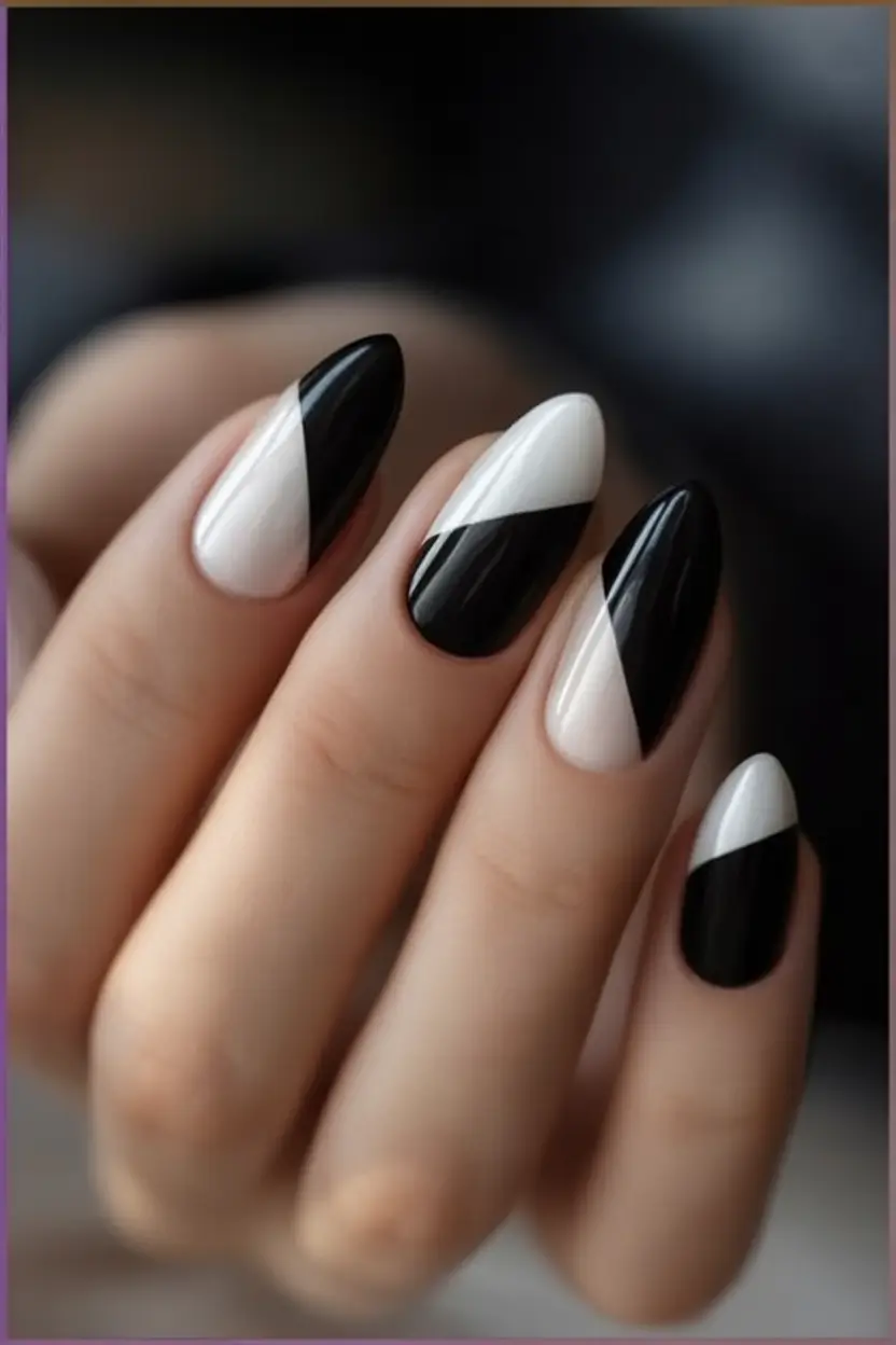 Black Summer Nails for 2025 Looks Sharp Contrast Minimal Meets Architectural Bold