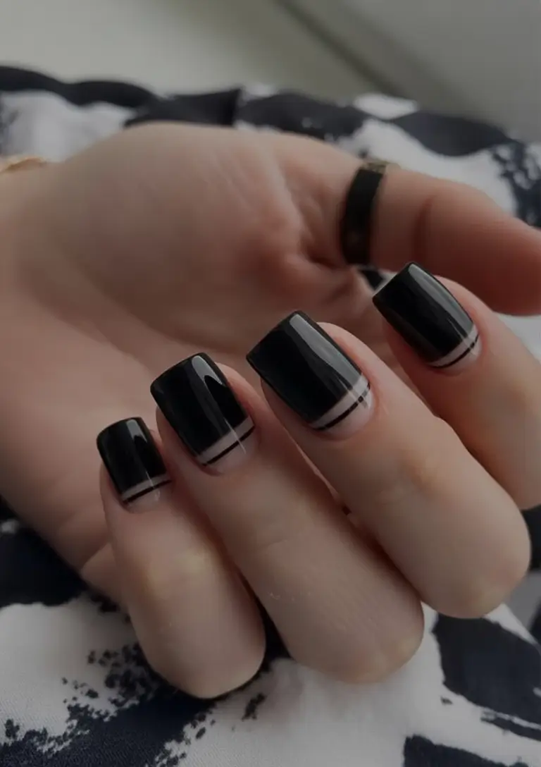 Black Summer Nails for 2025 Looks Graphic Chic with Bare Tips