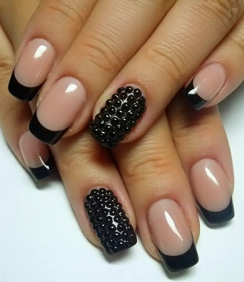 Black Summer Nails for 2025 Looks Noir French Chic Minimal With A Luxe Edge