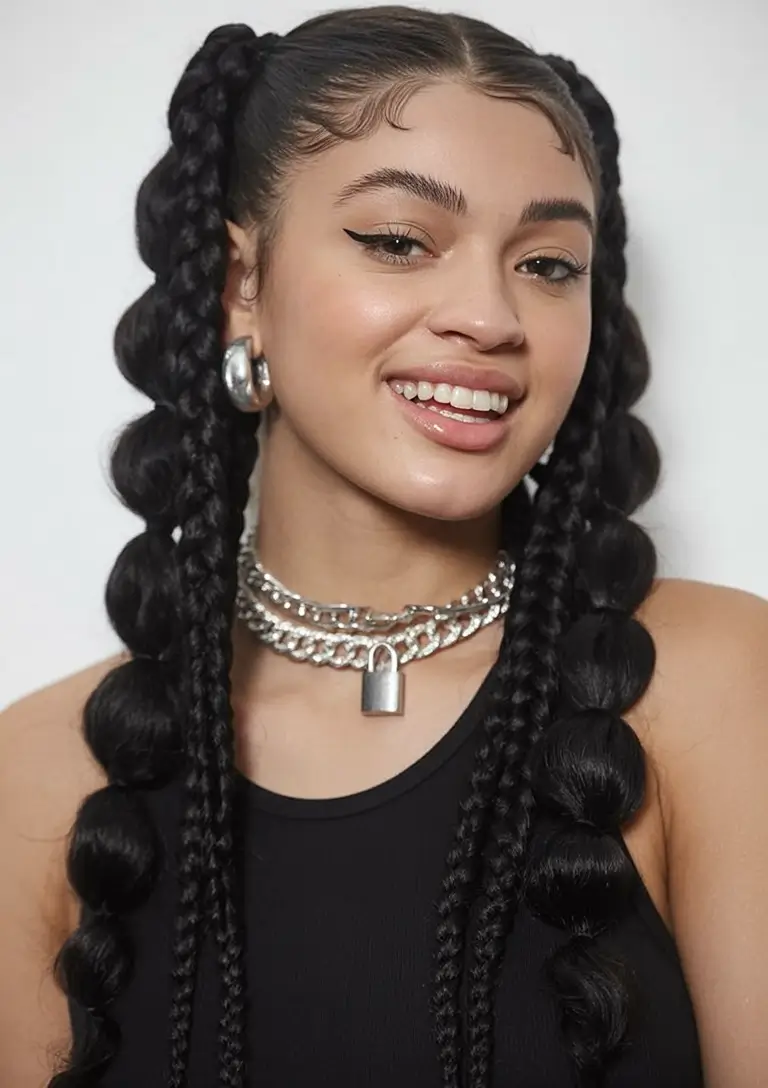 Black Women Hairstyles - Summer 2025 Trends Chunky Bubble Braids