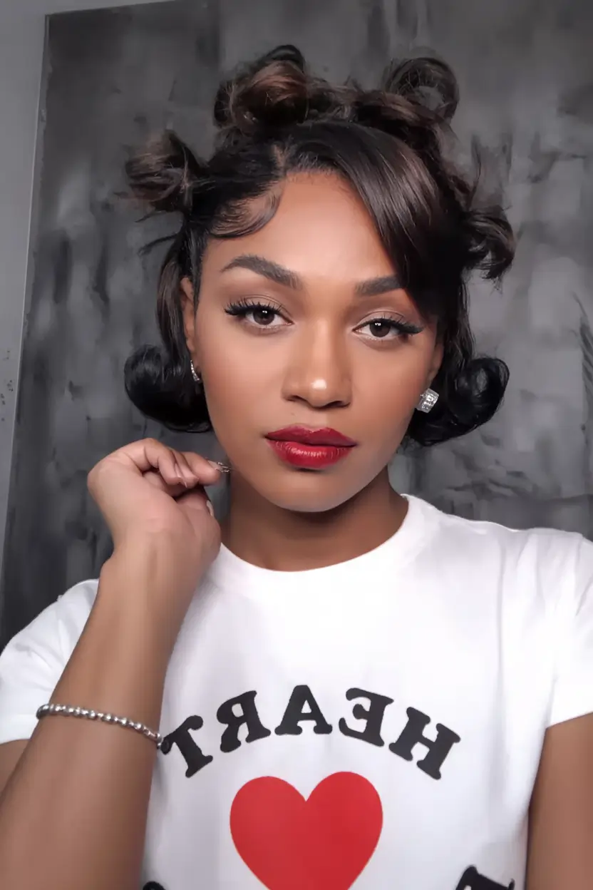 Black Women Hairstyles - Summer 2025 Trends Playful Retro Space Buns