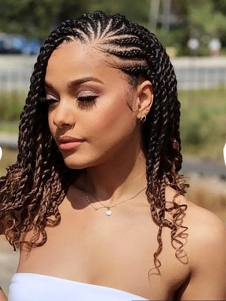 Black Women Hairstyles - Summer 2025 Trends Classic Twisted Braids with Curly Ends