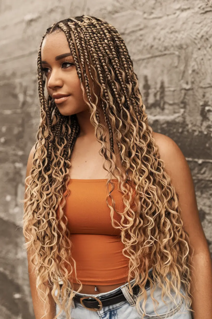 Black Women Hairstyles - Summer 2025 Trends Long Blonde-Tipped Box Braids