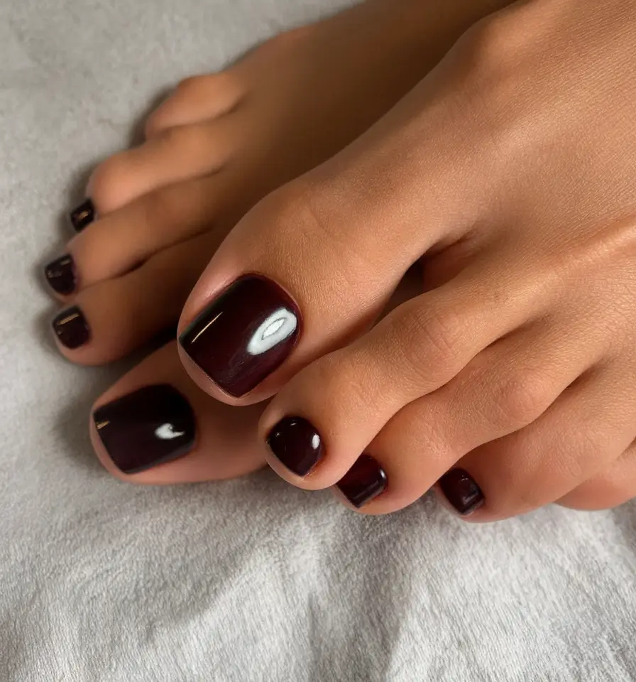 Bold Toe Colors for Summer 2025 deep cherry wine: the moodiest summer red