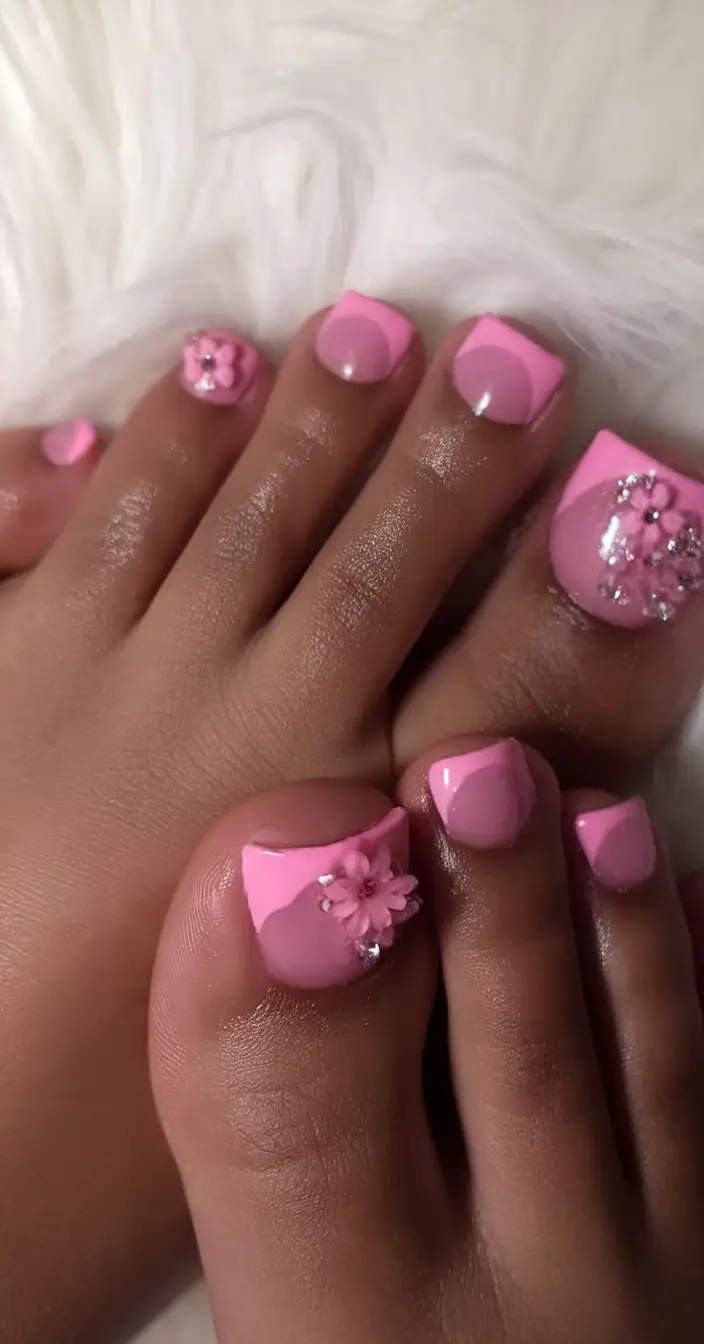 Bold Toe Colors for Summer 2025 Bubblegum Glam with 3D Florals
