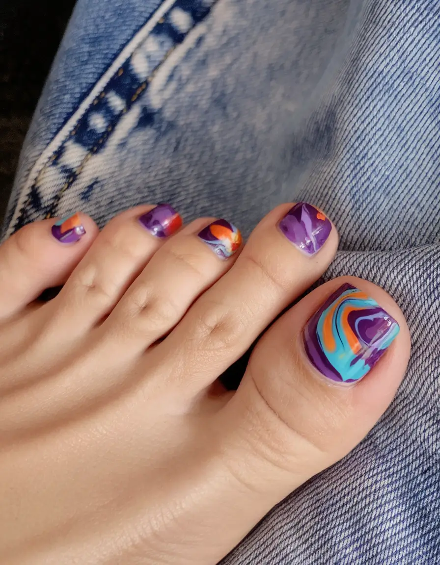 Bold Toe Colors for Summer 2025 psychedelic swirl and abstract flair