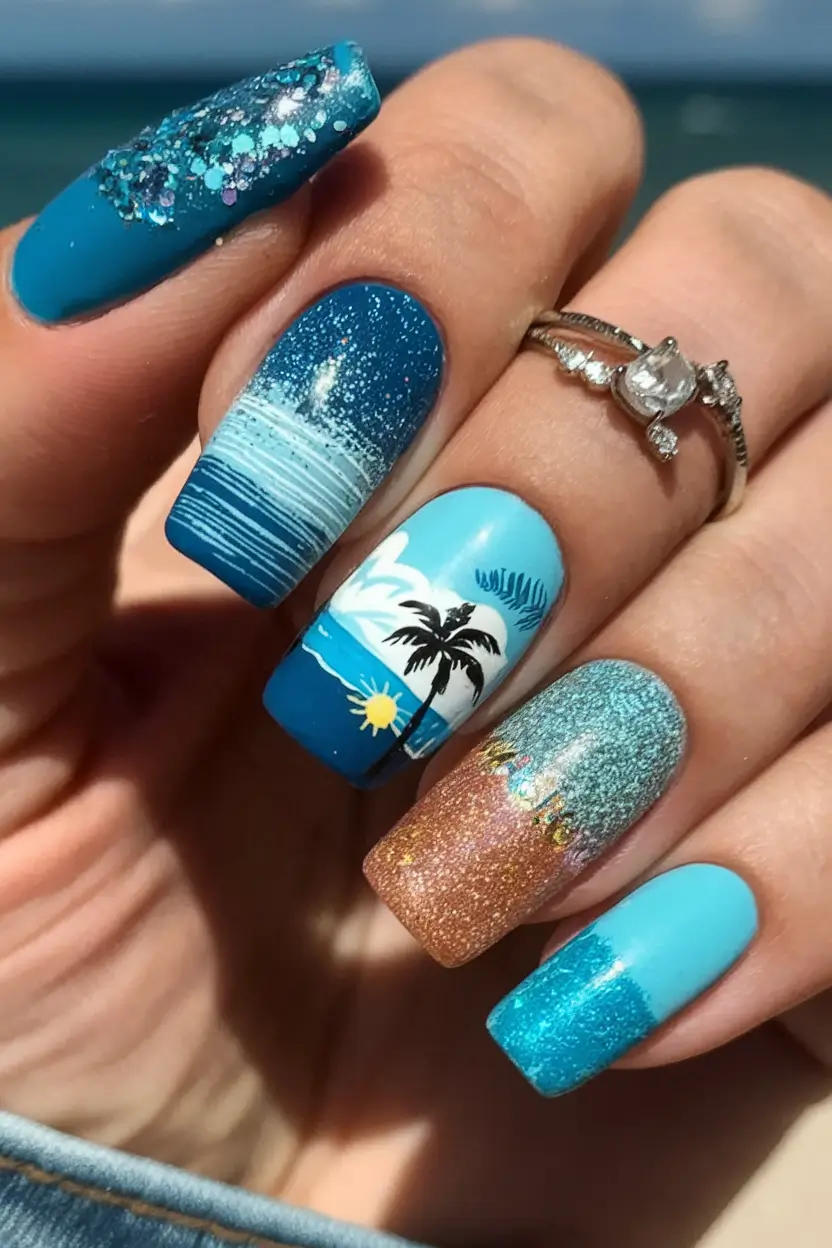 Chill Blue Nails for Summer 2025 Beach Holiday on Your Fingertips
