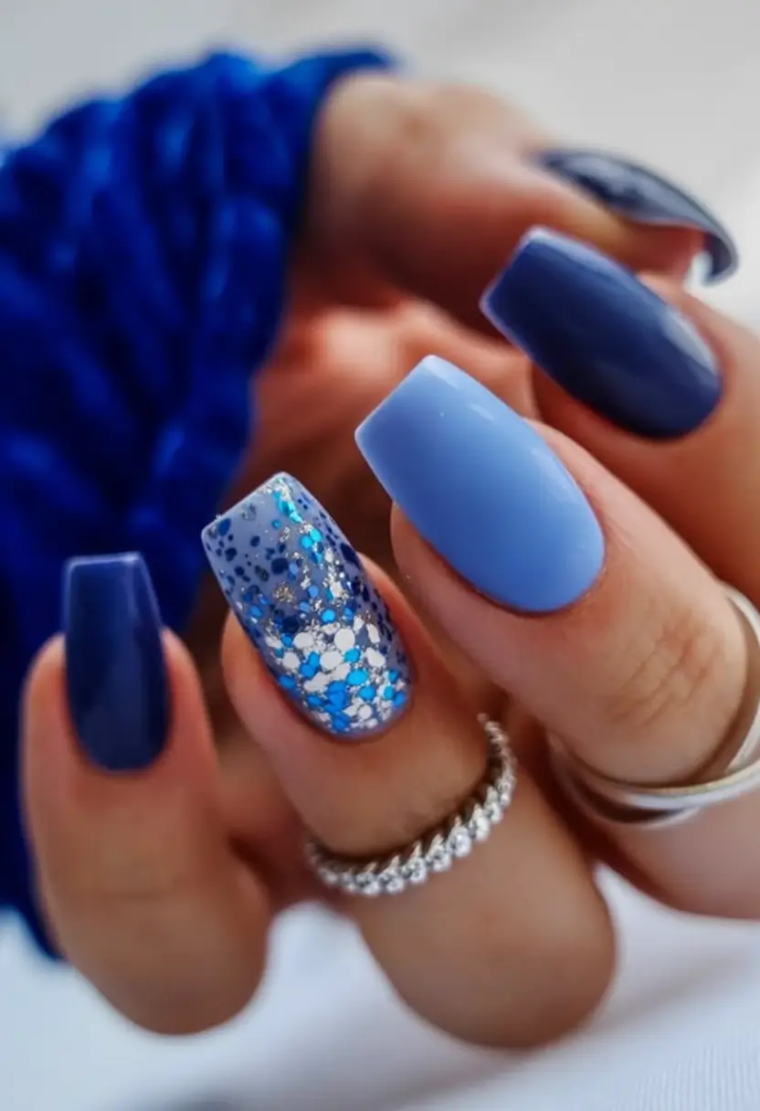 Chill Blue Nails for Summer 2025 Chunky Glitter with a Powder Blue Punch