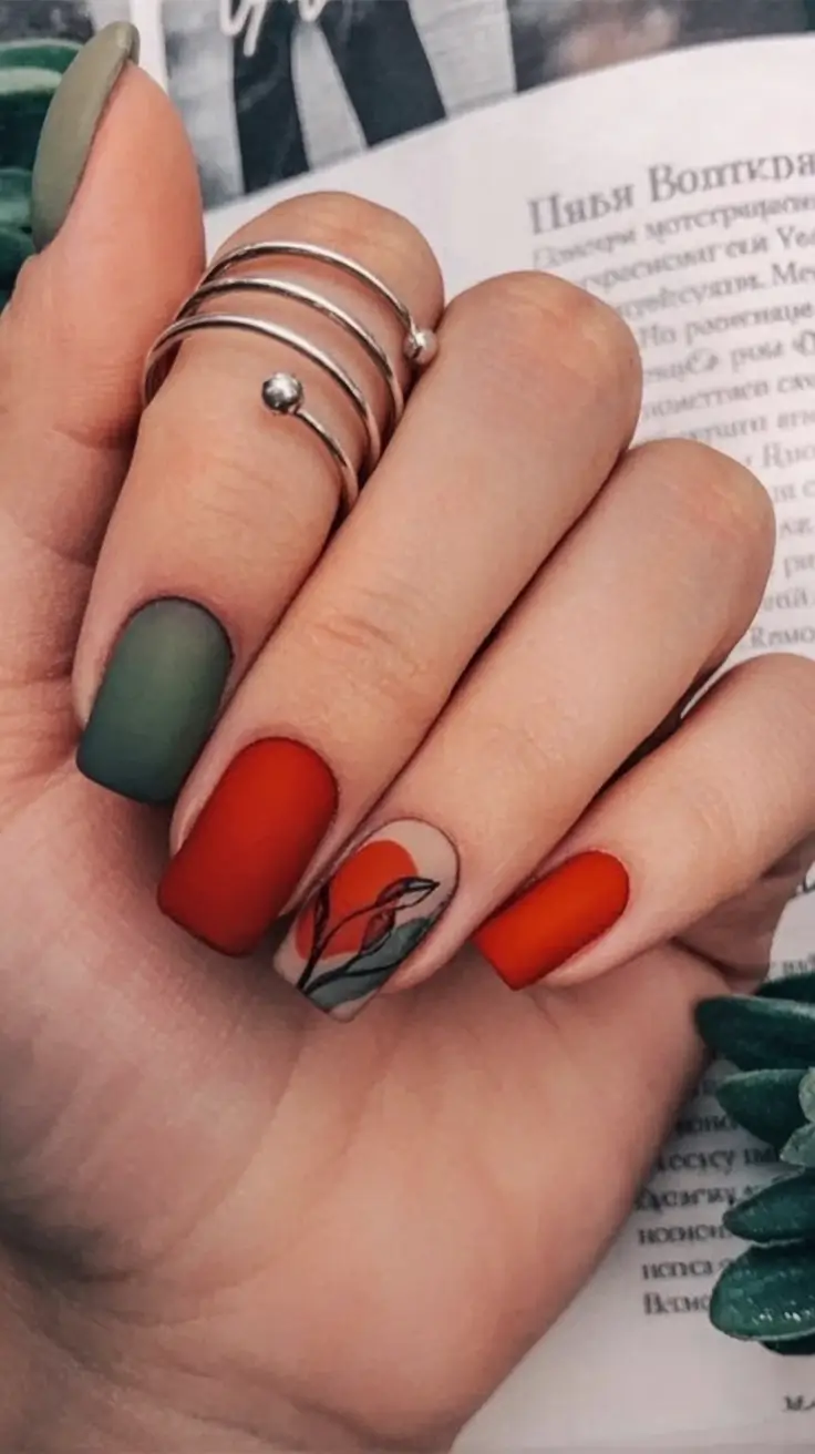 Classy Summer Nails for 2025 Style Sunset Dreams in Matte Finish