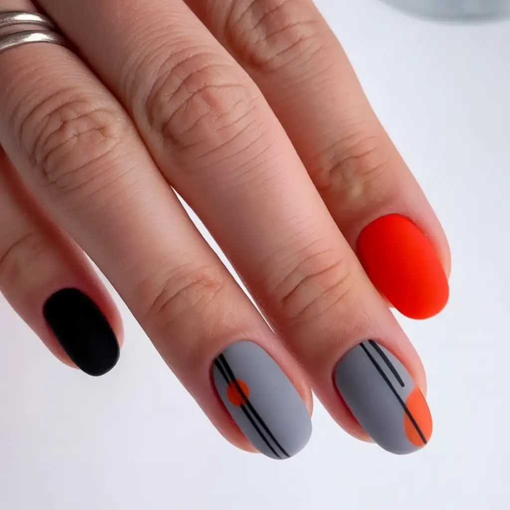 Classy Summer Nails for 2025 Style Modern Grid with a Neon Pulse