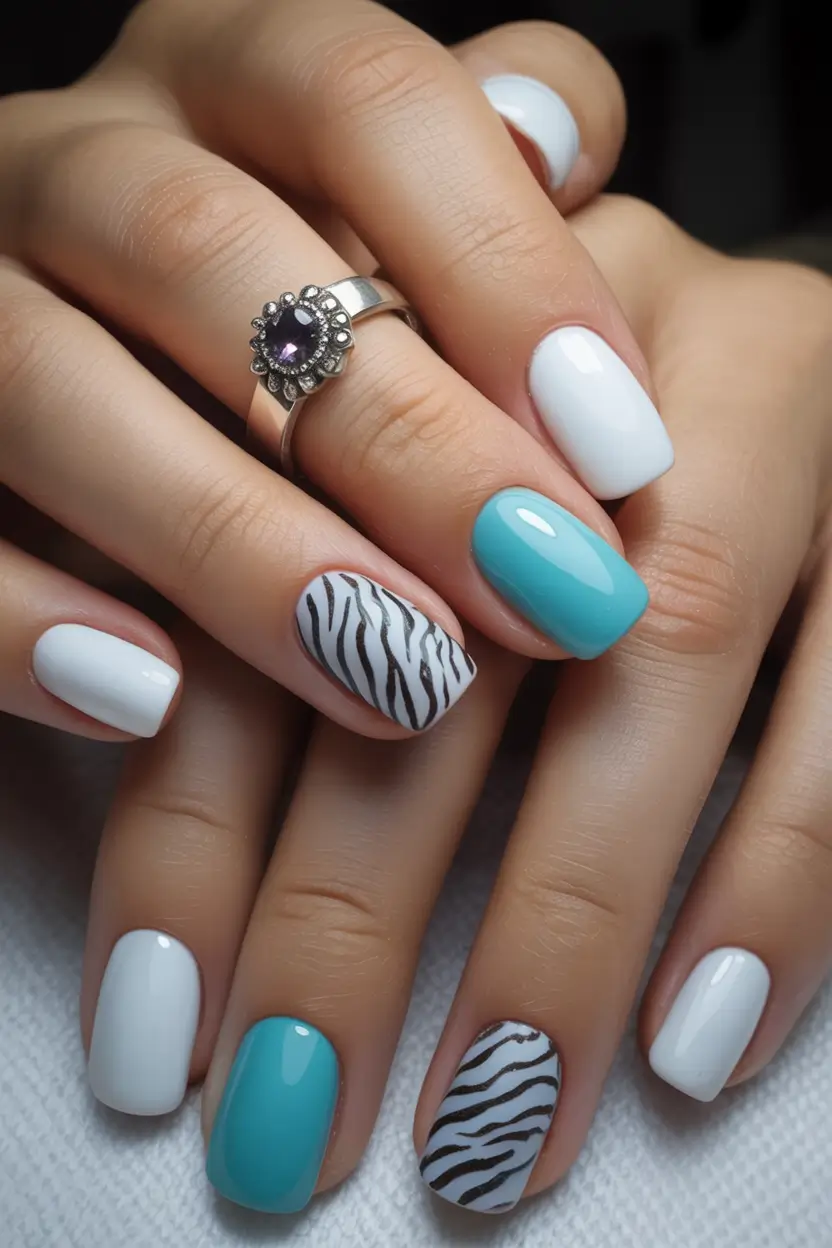 Classy Summer Nails for 2025 Style White Hot with a Hint of Wild