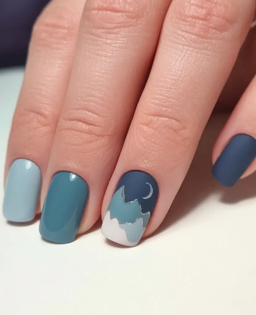 Classy Summer Nails for 2025 Style Midnight Mountainscape