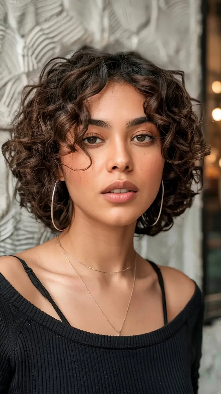 Curly Haircuts - Natural Curls Inspiration Summer 2025 Modern Bob with Defined Spiral Curls