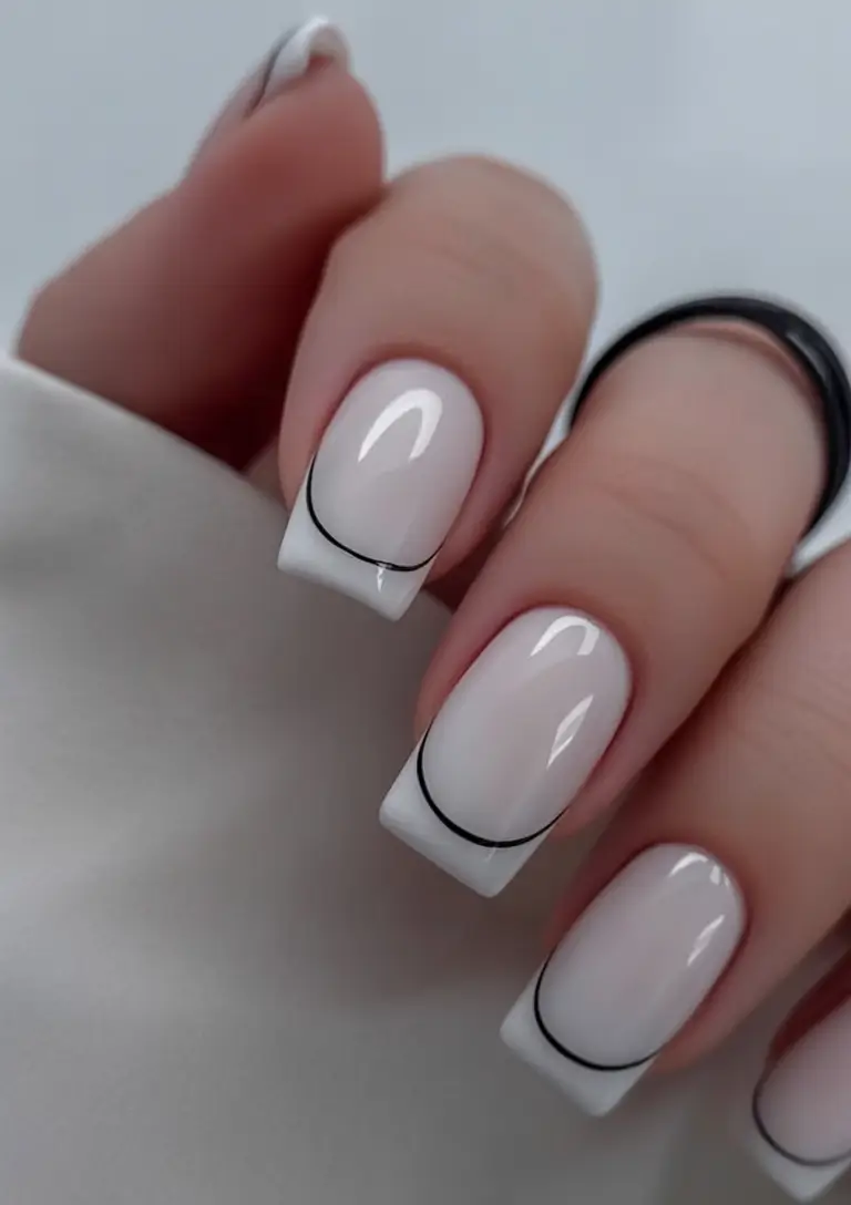 Cute Nails for a Perfect 2025 Summer Minimal Chic in Fine Line French