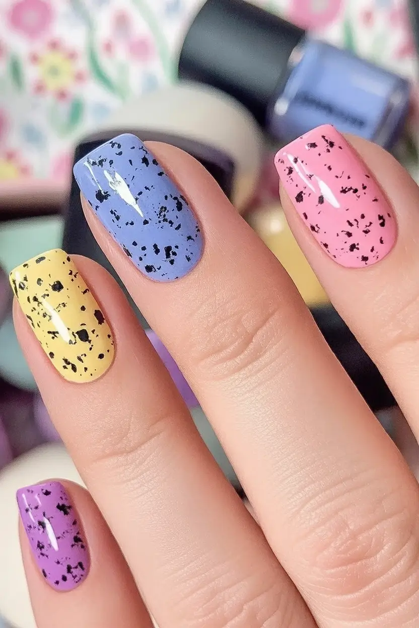 Cute Nails for a Perfect 2025 Summer Speckled Sorbet Magic