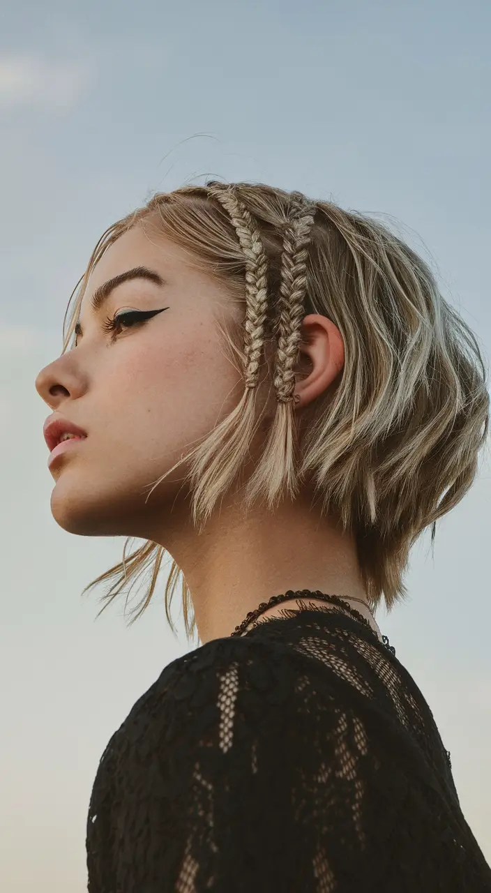 cute summer hairstyle ideas – effortless looks 2025 Short Bob With Playful Micro Braids
