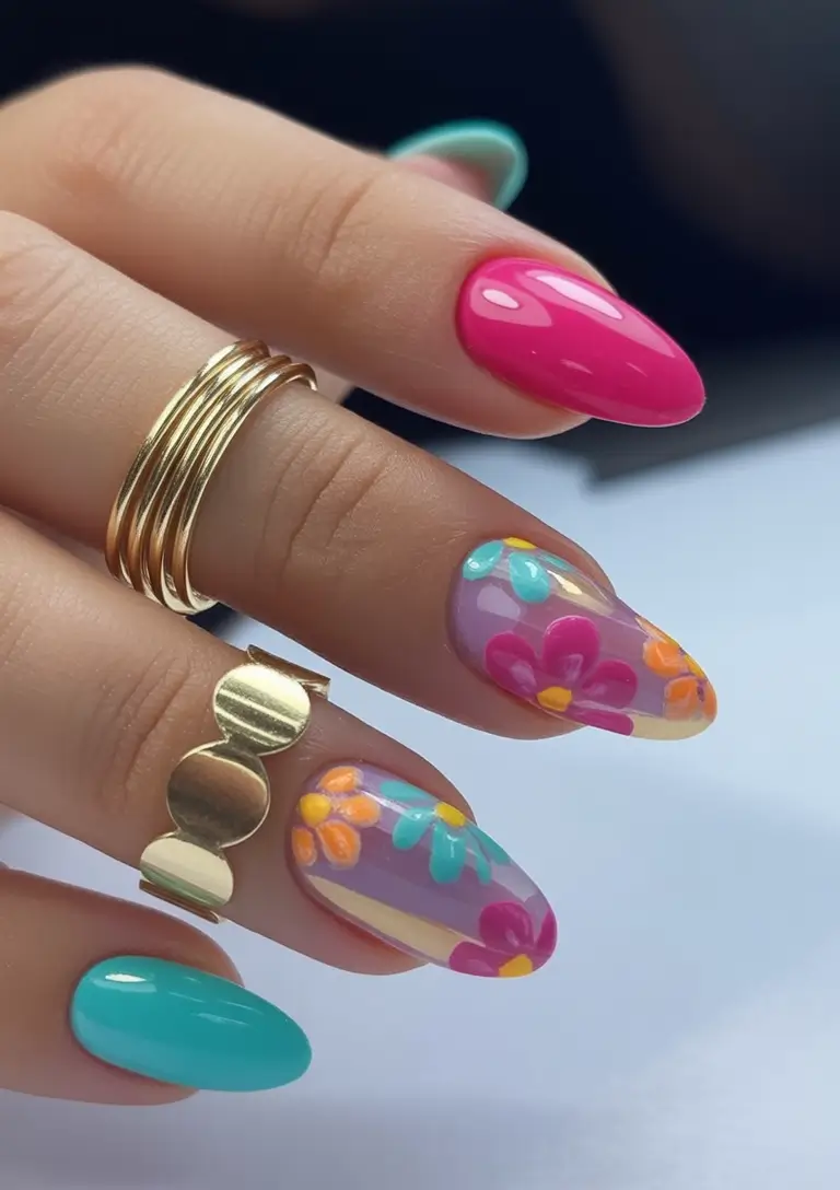 Cute Summer Nails You’ll Love in 2025 Bubblegum Florals & Tropic Pop