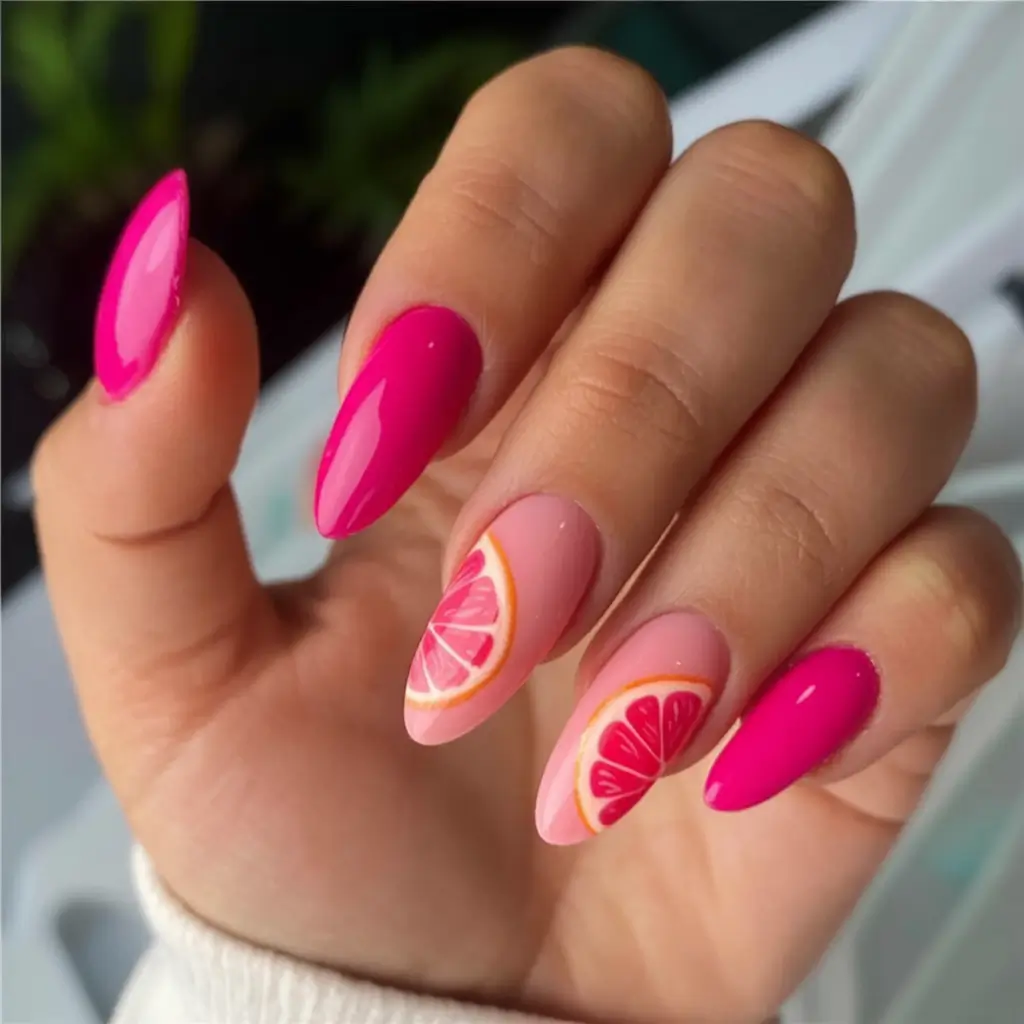 Cute Summer Nails You’ll Love in 2025 Grapefruit Glazed & Glossed