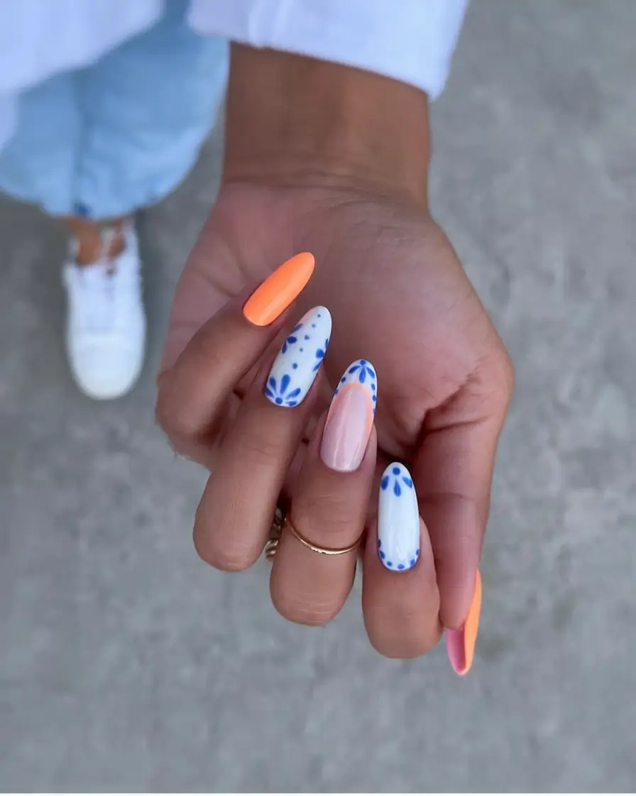 Cute Summer Nails You’ll Love in 2025 Porcelain Petals & Electric Pops