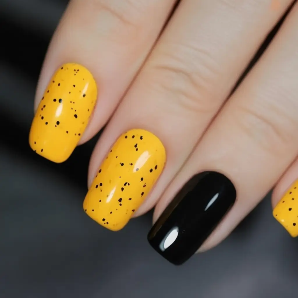 Cute Summer Nails You’ll Love in 2025 Bee-Inspired Bold Yellow And Black