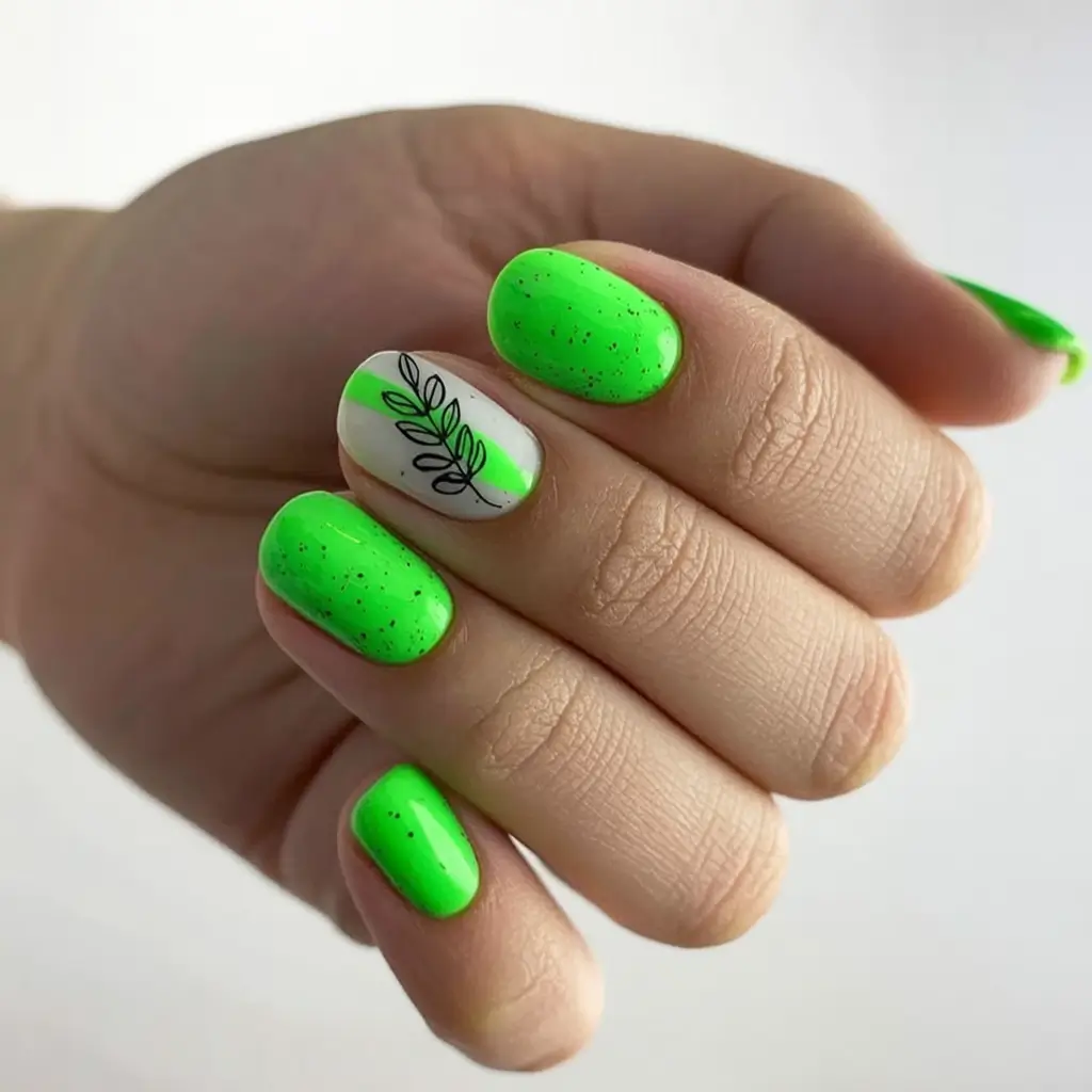 Cute Summer Nails You’ll Love in 2025 Neon Speckles & Fresh Botanical Lines