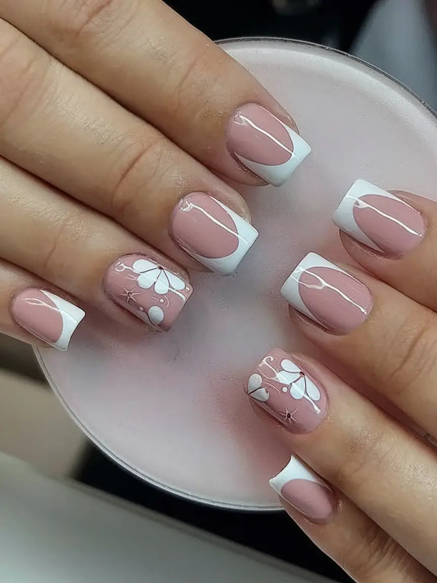 Cutest Summer Nails for 2025 Elegant White Petal French Tips