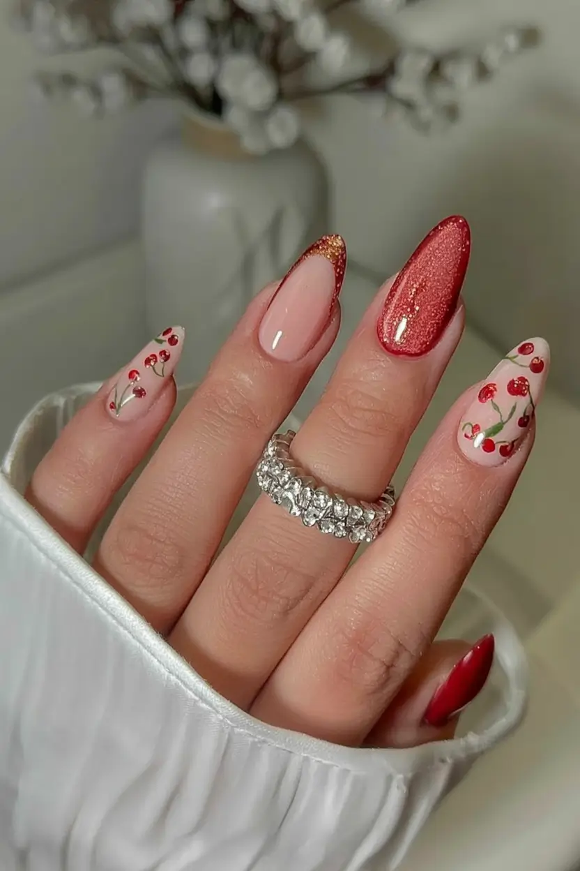 Cutest Summer Nails for 2025 Cherry Red & Playful Summer Fruits