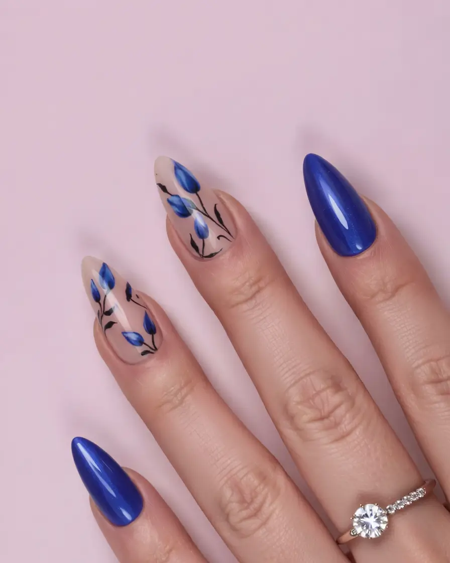 Cutest Summer Nails for 2025 Bold Blue Petal Statement