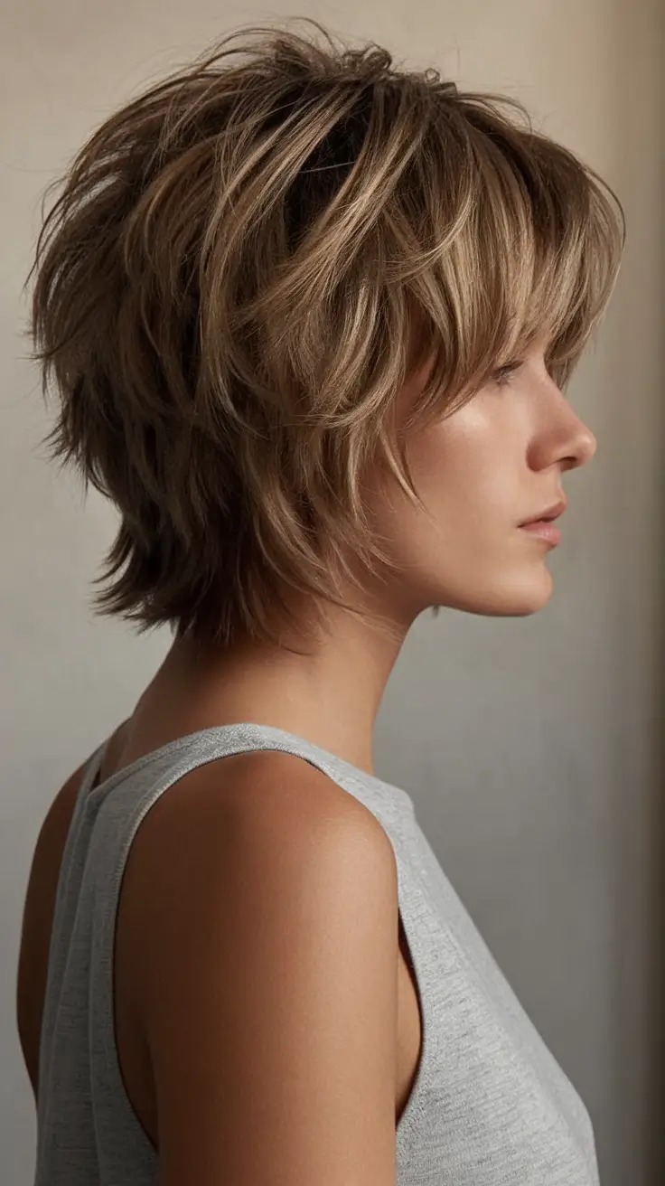 Easy Short Hairstyles for Summer 2025 - Chic Ideas Textured Shag with Choppy Bangs