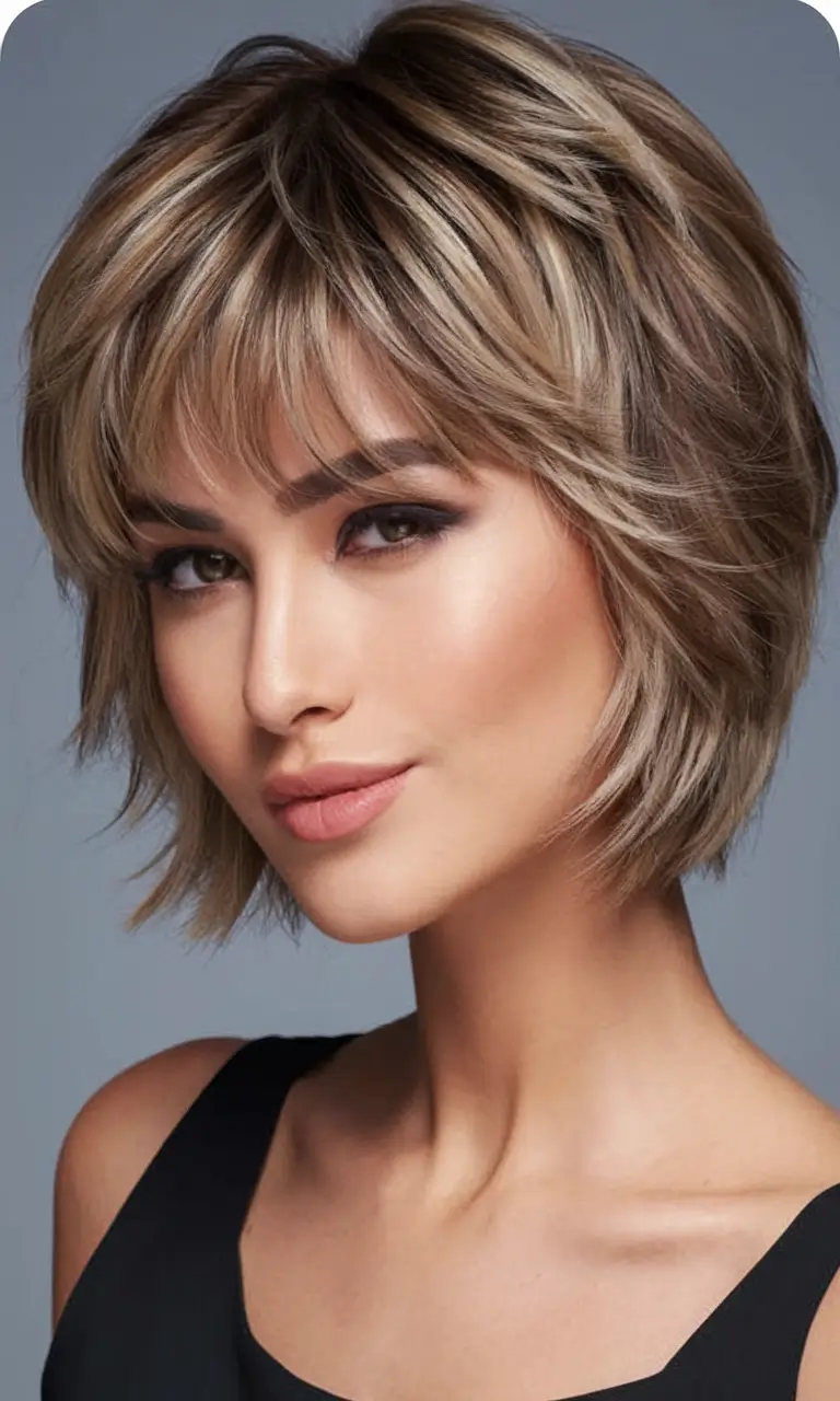 Easy Short Hairstyles for Summer 2025 - Chic Ideas Wispy Layered Bob with Feathered Bangs